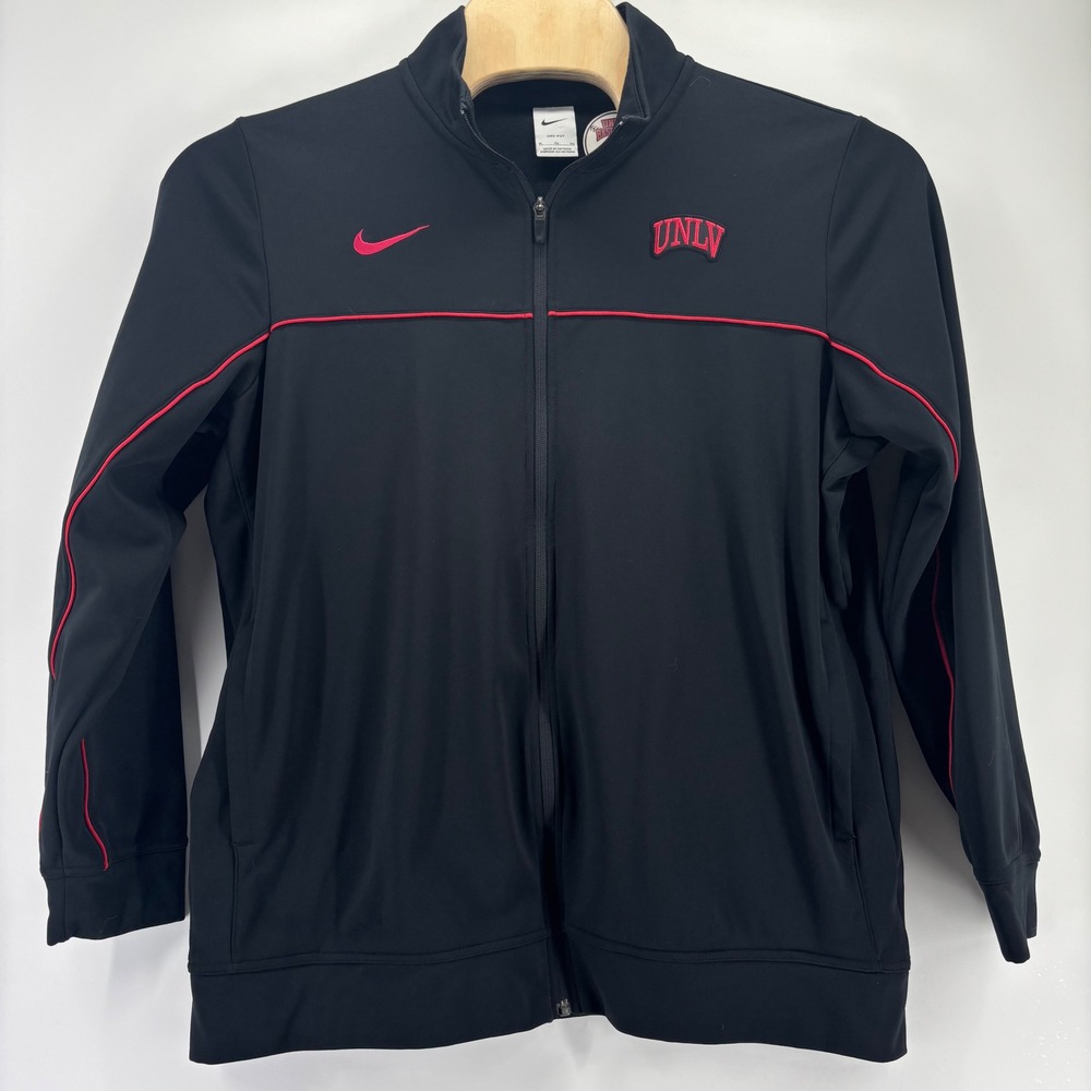 Nike Track Jacket Mens XL Black UNLV Baseball Dri-FIT Full Zip Rebels NCAA